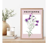 Artze Wall Art Purple Wildflower Plant Flower Market Simplicity Framed Print Size: A4 With Oak Frame