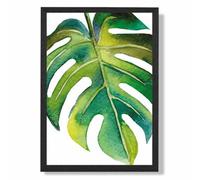 Artze Wall Art Tropical Leaf Abstract Watercolour Botanical Art Print With Black Frame Size: A4