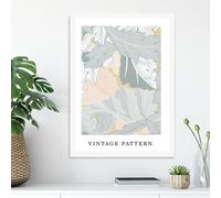 Artze Wall Art William Morris Wreath In Green And Peach / White Frame / Size: A3