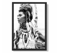 ARTZE Warrior Woman Fashion Black & White Photo Framed Print SIZE: A4 with Black Frame | Size: A3 ARTZE Black A3