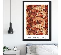 ARTZE William Morris Acanthus in Orange Art Print / Black Frame / SIZE: A4 ARTZE Orange A4