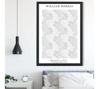 ARTZE William Morris Marigold in Grey Art Print / Black Frame / SIZE: A2 in Light Grey | Size: A4 ARTZE Light Grey A4