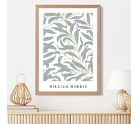 ARTZE William Morris Sage Green Willow Art Print / Oak Frame / SIZE: A4 in Pale Green ARTZE Pale Green A4
