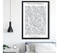 ARTZE William Morris Willow in Grey Art Print / Black Frame / SIZE: A4 in Light Grey | Size: A3 ARTZE Light Grey A3