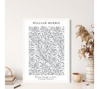 ARTZE William Morris Willow in Grey Art Print / White Frame / SIZE: A2 in Light Grey | Size: A3 ARTZE Light Grey A3