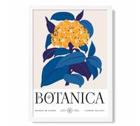 ARTZE Yellow & Blue Hydrangea Flower Market Exhibition Framed Print SIZE: A4 with White Frame | Size: A3 ARTZE Yellow A3