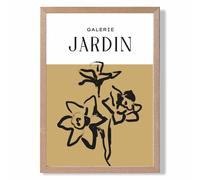 ARTZE Yellow Daffodil Boho Sketch Floral Framed Print SIZE: A4 with Oak Frame ARTZE Yellow A4