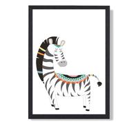 ARTZE Zebra Tribal Animal Framed Print SIZE: A4 with Black Frame in Grey | Size: A2 ARTZE Grey A2