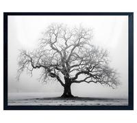 ARTZIO Black and White Wall Art - Tree of Life Canvas Print, Framed Nature Landscape Decor, 12x16 Inch Ready to Hang, Modern Farmhouse Office, Bathroom, Bedroom, Living Room Wall Decor
