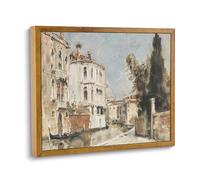 ARTZIO Framed Italian Landscape Wall Art,Venice Grand Canal Decor, Mid Century Modern Canvas Room Aesthetics,House Decor Oil Painting,Decorations For Living Room,Bedroom,8x10in Ready To Hang