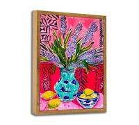 ARTZIO Matisse Abstract Lemon Wall Art,Floral Lavender Wall Decor,Framed Canvas Paint Famous Paintings,Bedroom Decor Aesthetic,Home Decor Living Room,8x10in Ready To Hang