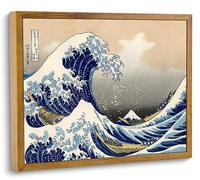 ARTZIO Vintage Framed Canvas Art - The Great Wave off Kanagawa by Hokusai, Japanese Ocean Wave Wall Art, Classic Japanese Decor, Coastal Home Art, Ready to Hang (8"x10")