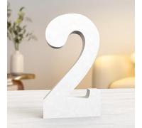 Aruatu 10 Inch White Wood Numbers for Wall Decor - Unfinished Decorative Standing Large Letters for Home Party Craft Projects (2)