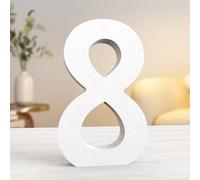 Aruatu 10 Inch White Wood Numbers for Wall Decor - Unfinished Decorative Standing Large Letters for Home Party Craft Projects (8)