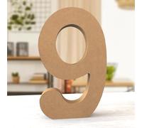 Aruatu 12 Inch Balsa Wooden Numbers Unfinished Wood Numbers for Wall Decor Decorative Standing Numbers Large Numbers for Wall Decoration for Craft Home Party Projects (9)