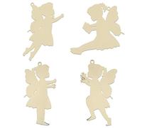 Aruatu 24 Pack 4-Inch Unfinished Wooden Fairy Cutouts - Laser Cut DIY Hanging Ornaments for Crafts, Home & Party Decoration, Art Embellishments, and Gift Tags