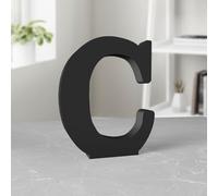 Aruatu 6 Inch Black Wood Standing Letter for Wall Decor - Decorative Slices Sign Board Decoration for Craft Home Party Projects (C)