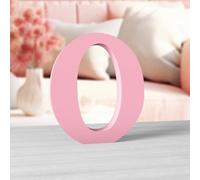 Aruatu 6 Inch Pink Wood Letters for Wall Decor - Unfinished Decorative Standing Large Letter O for Craft Home Party Projects
