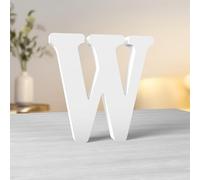Aruatu 6 Inch White Wood Letters Unfinished Wooden Letter for Wall Decor Decorative Standing Letters Slices Sign Board Decoration for Craft Home Party Projects (W)