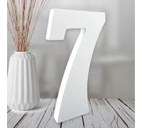 Aruatu 6 Inch White Wood Numbers for Wall Decor - Unfinished Decorative Standing Slices Sign Board Decoration for Craft Home Party Projects (7)