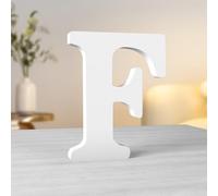 Aruatu 8 Inch White Wood Letters Unfinished Wood Letters for Wall Decor Decorative Standing Letters Large Letters for wall Decoration for Craft Home Party Projects (F)