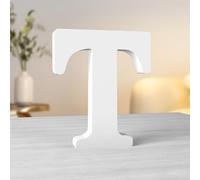 Aruatu 8 Inch White Wood Letters Unfinished Wood Letters for Wall Decor Decorative Standing Letters Large Letters for wall Decoration for Craft Home Party Projects (T)