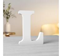Aruatu White Wood Letters - 6 Inch Unfinished Decorative Standing Letters for Wall Decor and Craft - Adult and Children's Names