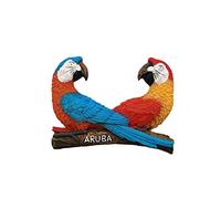 Aruba 3D Macaw Parrot Refrigerator Magnet Resin Travel Souvenirs,Handmade Home & Kitchen Decoration Aruba Fridge Magnet Collection Gift