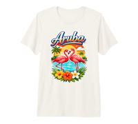 Aruba Beach Flamingo Tropical Sunset Graphic Premium T-Shirt