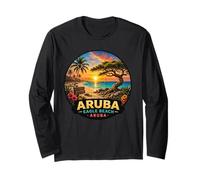 Aruba Eagle Beach Sunset Tropical Paradise Long Sleeve T-Shirt
