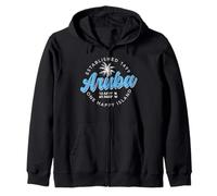 Aruba Est. 1499 One Happy Island Geo Coordinates Zip Hoodie