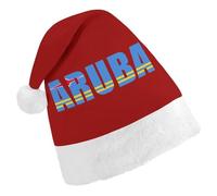Aruba Flag Caribbean Beach Santa Hat For Adults And Teens Christmas Hats Xmas Holiday Party Cap