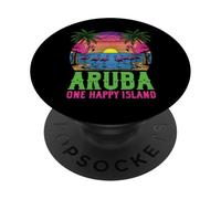 Aruba Happy Island Aruban Souvenir Vacation Flamingo Summer PopSockets Adhesive PopGrip