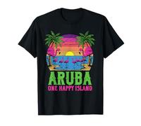 Aruba Happy Island Aruban Souvenir Vacation Flamingo Summer T-Shirt