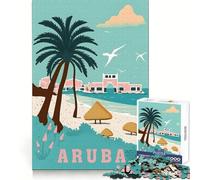 Aruba Island Travel Jigsaw 1000 Pieces for Teenagers Brain Teasing Leisure Pleasure Solid Lock Festive Gift (38X52CM)
