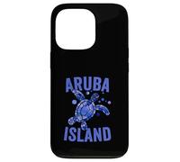 Aruba Island Watercolor Sea Turtle Dutch Caribbean Souvenir Case for iPhone 13 Pro