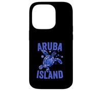 Aruba Island Watercolor Sea Turtle Dutch Caribbean Souvenir Case for iPhone 14 Pro