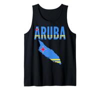 Aruba Map Flag Colors Caribbean Island Pride Tank Top