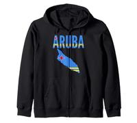 Aruba Map Flag Colors Caribbean Island Pride Zip Hoodie