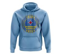 Aruba Personalised Football Badge Hoodie Sky in Light Blue | Size: Small Aruba Light Blue S
