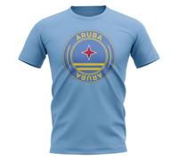 Aruba Personalised Football Badge T-Shirt Sky in Light Blue | Size: Small Aruba Light Blue S