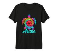 Aruba Sea Turtle Hibiscus Tropical Art Premium T-Shirt