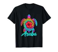 Aruba Sea Turtle Hibiscus Tropical Art T-Shirt