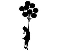 Arubas UK plug car sticker banksy girl with balloons