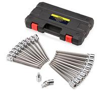 ARUCMIN 3/8 Inch Drive Extra Long Ball End Hex Bit Socket Set,20-Piece SAE & Metric Allen Socket Set 3mm to 10mm & 1/8-3/8 Inch S2 Steel Bits