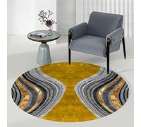 ARUGYTEI Area Rug Round diameter 120cm short pile carpet Office Home Decor living Dinning children's room bedroom kindergarten,Grey Orange ø 120cm