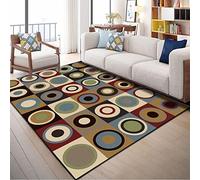 ARUGYTEI Area Rugs,Red yellow blue green multicolor square dot geometry, Contemporary design Carpet Hallway Bedroom Living Room Kitchen Decor,90 x 150 cm