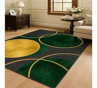 ARUGYTEI Extra Large Rugs for Living Room,200 x 300 cm, Modern Emerald Green Orange Yellow Dark Gray, Contemporary Rug Home Decoration Carpet for Lounge Bedroom Dining Room Office,
