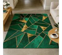 ARUGYTEI Extra Large Rugs for Living Room,200 x 300 cm, Modern Teal Emerald Green Orange Yellow Dark Green, Contemporary Rug Home Decoration Carpet for Lounge Bedroom Dining Room Office,