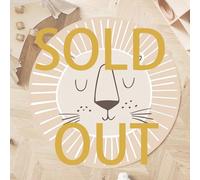 Nursery Rugs Round Lion Head,Ivory Cream, ø 80 cm,Cartoon Cute Animal Circle Rugs Boys Girls, Kids Rug Children's Rug Small Soft Rug Baby Rugs Playroom